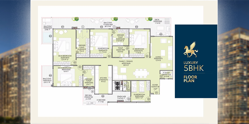 2 BHK Floor Plan in Zirakpur